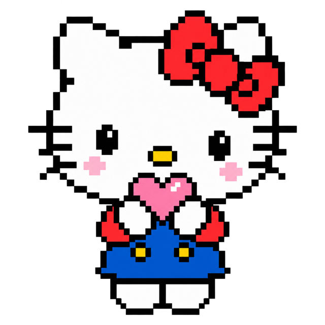 Hello Kitty 个人使用像素图